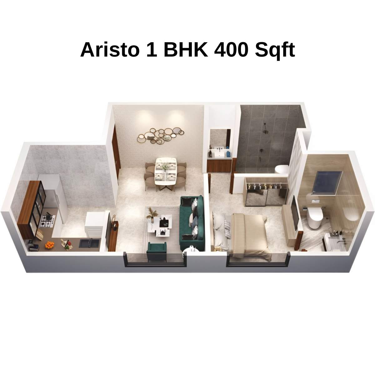 Venus-Skkycity-Floor-Plan-Aristo-1-BHK-400-Sqft