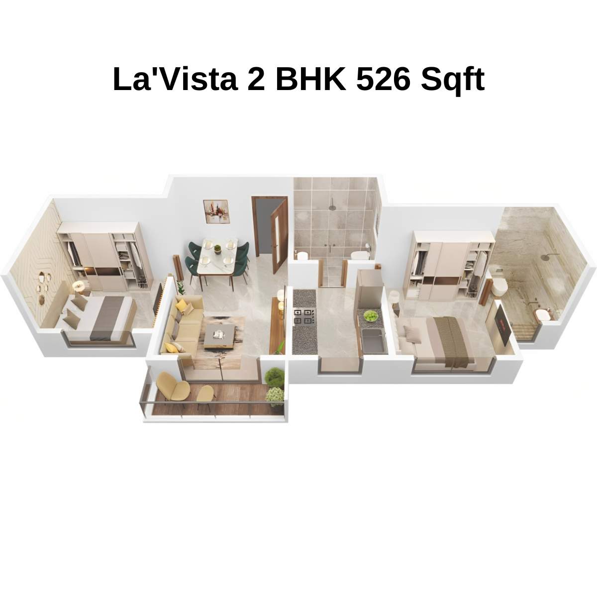 Venus-Skkycity-Floor-Plan-La_Vista-2-BHK-526-Sqft